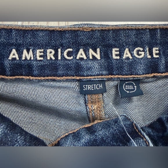 American Eagle Wide Leg Distressed Hem Jeans 16 Long NWT - Picture 6 of 7